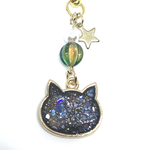 猫　ストラップ（黒）