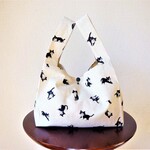 レジ袋型エコバッグ◎ねことねずみ◎ランチバッグ◎コンビニ袋◎薬局袋◎マチたっぷり15㎝◎