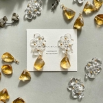 【受注制作】ice flower(シトリン)🌼ピアス/イヤリング