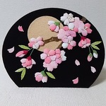 押し絵飾り  花歳時記  月夜に美しく咲く桜