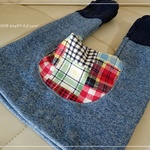 モンキーパンツ80★杢ブルー×ブルックナー【レッド】