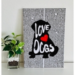 アートパネル 「love♡dog」インテリアパネル  キャンバスパネル