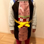 再再再販♡ キッズ 子供用 エプロン 腰紐 後ろゴム ピンク 麻の葉模様 入園 入学