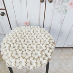 【オーダー品】手編みの円座 お花モチーフ　オフホワイト