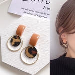【EIMI】テラコッタ×レオパードフェイクレザーゴールドフープ