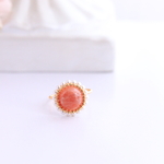 Flower　サンストーン　スワロフスキーパール・リング