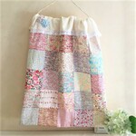 Libertyflowerパッチとウール6重ガーゼブランケット*リバティ＊ジェニーズリボン*ベッツィビーチ*フェリシテ*ピンク系*肌に優しい*オーガニックコットン*ヨーヨーキルト
