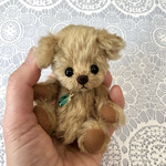 Pipica World ⊂(^(工)^)⊃ #1434　茶色　小さなグラスビーズのベア　モヘア　テディベア