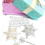 再再★数量限定【雪の結晶セット】キラキラビジュー&パールのブローチとヘアピンの箱入りset♡