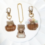 くまさん×かご  名入れキーホルダー🐻