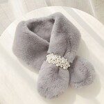 新作♡ マフラー　ビジュマフラー　レディースマフラー　防寒　ふわふわ　モコモコ