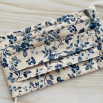 プリーツマスク　#ブルーベリーズ．クリーム