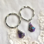 天然石ピアス　イヤリング　コッパー　アメジストターコイズコッパー