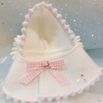 うさぎ☆春うさぎ♡うさポンチョ♡ギンガムチェックピンク♡