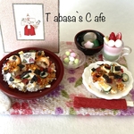 再販　hand made  ミニチュア　ドールハウス　ひな祭り　ちらし寿司セット