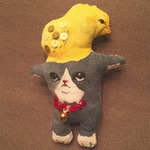 子猫とひよこのバックチャーム（ブローチ）