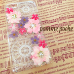 再販5 レースと押し花のiPhoneケース