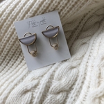 キュービックジルコニア×パープル　ピアス／イヤリング