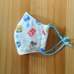 幼児～低学年むけ 立体マスク【乗り物／ホワイト】