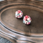 パリジェンヌの宝箱1 ピンクブルービジューのピアス・イヤリング
