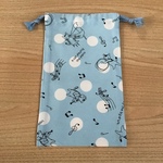 現品限りです💕w15×25cm 【コップ袋】 水色 猫 ねこ ネコ柄道具袋  女の子 小学校