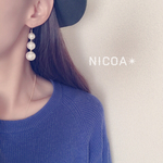 豪華パール３連ピアス♡イヤリング✳︎nicoa