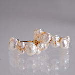【再販】淡水パールデザインピアス/イヤリング・樹脂フープピアス