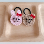 ★送料無料★キッズ向け♡うさぎとくまのヘアゴム