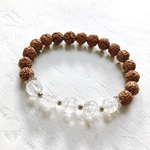  ［新作2021］キラキラ可愛い✨クラック水晶✨菩提樹・ルドラクシャ ブレスレット-Rudraksha-
