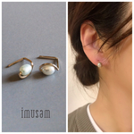 14kgf 淡水パール ピアス(キャッチレス)k14gf Freshwater pearl