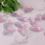 New！20個★ガラスの花びらビーズ　ピンクラベンダー　花　すりガラス