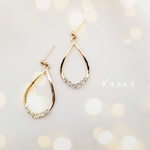 ドロップ　フープ　クリスタル　ピアス　イヤリング🍀シンプル　ピアス　イヤリング