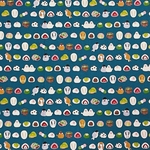 【布 105×50】兎鳥団子 ブルー