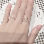 王冠とお花のビーズリング