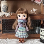 ＊ミディブライス＊毛糸のフレアースカートセット＊４点セット＊1182＊ブライスアウトフィット＊blythe outfit＊