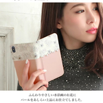 スマホケース 手帳型 iPhone14/13 Android AQUOS Galaxy Xperia 花柄 フラワー パール ベルト無し belt-023