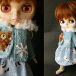 ★ペールブルー・雪だるまできるかな？★くま太郎・ブライス洋服