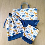 【yuchon0505さま専用】ご入園３点セット / ぼくの恐竜 ブルー×グレー