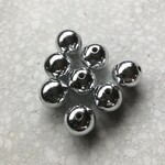 軽量アクリル ラウンドビーズ シルバー 14mm 8こ