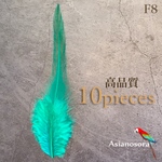 【F08緑】高品質　羽根 10枚 フェザー　ピアス　アクセサリー パーツ　羽　素材　鳥