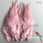 【F14モカピンク】高品質　羽根 10枚 フェザー　ピアス　アクセサリー パーツ　羽　素材　鳥