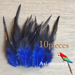 入荷【W64青】高品質　羽根 10枚 フェザー　ピアス　アクセサリー パーツ　素材　羽　鳥