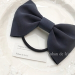 *ネイビーグログランリボン*ヘアゴム