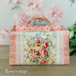  ❤︎　パッとお部屋が明るくなる小物入れ　❤︎ 　ピンク　薔薇柄　キルトゲイト　❤︎