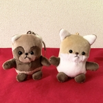 [セット販売] プチたぬきとプチきつねのストラップ