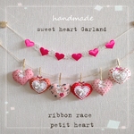 handmade☆*°ピンク系 sweetハートガーランド＆petitハートガーランド2本セット