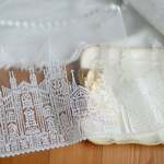 刺繍チュールレース 白 建物 お城 プリンセス 北欧 手芸 フランスアンティーク シンデレラ城 ホワイト 花 メルヘン