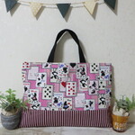 ☆オーダー品☆　アリス柄×ストライプ　レッスンバッグ　上履き入れ　サイズオーダー