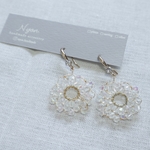 編み込みビーズのラウンドピアス ❥
