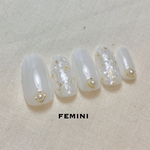 【再販】◇ゴールド角パーツ◇ホワイト×シェルネイル♡ネイルチップ オーダーネイルチップ 春ネイル 夏ネイル 秋ネイル 冬ネイル 量産型 ゆめかわいい ピンクハートビジュー ガーリーネイル